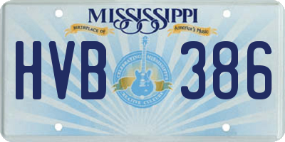 MS license plate HVB386