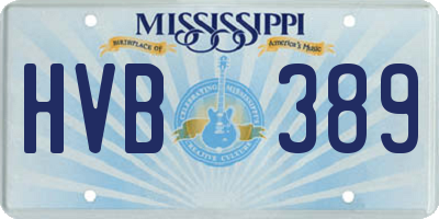 MS license plate HVB389