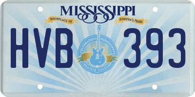 MS license plate HVB393