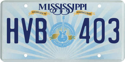 MS license plate HVB403