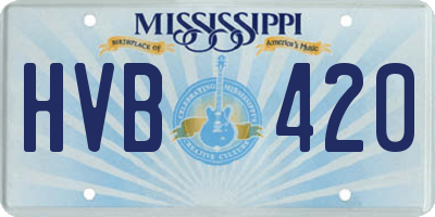 MS license plate HVB420