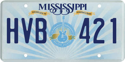 MS license plate HVB421