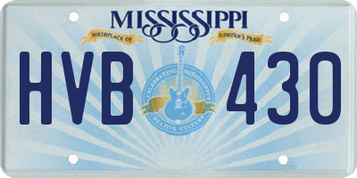 MS license plate HVB430