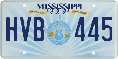 MS license plate HVB445