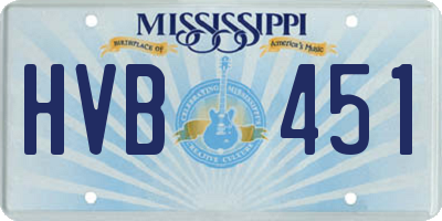 MS license plate HVB451