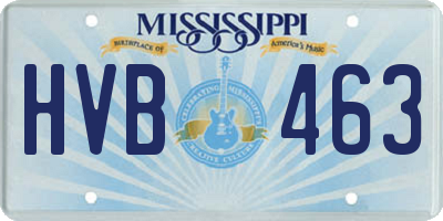 MS license plate HVB463