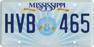 MS license plate HVB465