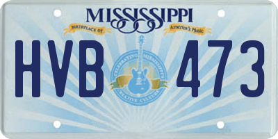 MS license plate HVB473