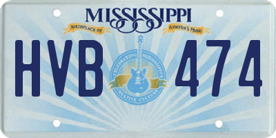 MS license plate HVB474