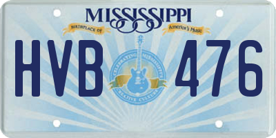 MS license plate HVB476