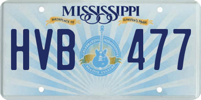 MS license plate HVB477