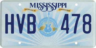 MS license plate HVB478