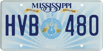 MS license plate HVB480
