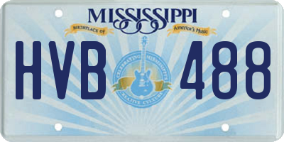MS license plate HVB488