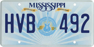 MS license plate HVB492