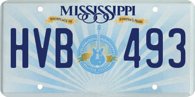MS license plate HVB493