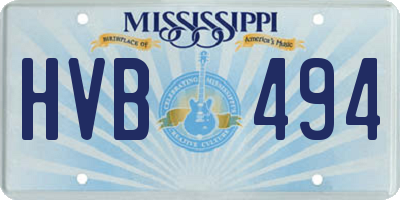 MS license plate HVB494