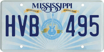 MS license plate HVB495