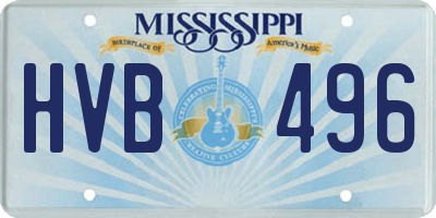 MS license plate HVB496