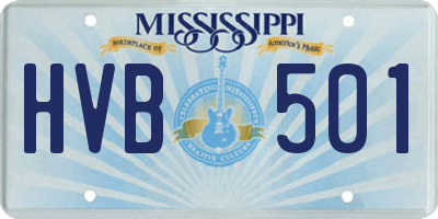 MS license plate HVB501