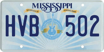 MS license plate HVB502