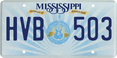 MS license plate HVB503