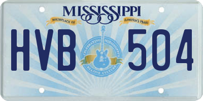 MS license plate HVB504