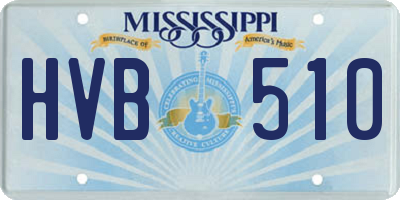 MS license plate HVB510
