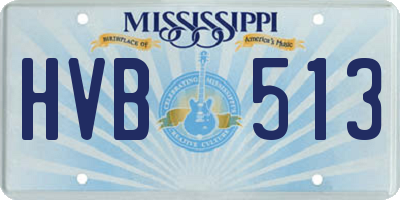 MS license plate HVB513
