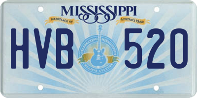 MS license plate HVB520