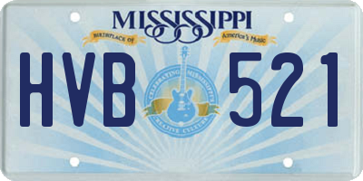 MS license plate HVB521