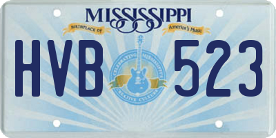 MS license plate HVB523