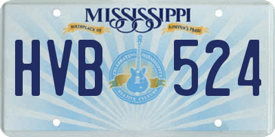 MS license plate HVB524