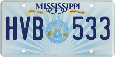 MS license plate HVB533