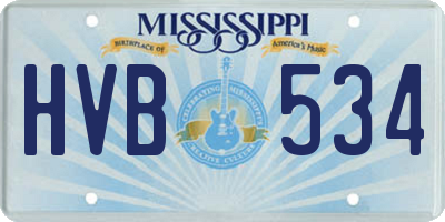 MS license plate HVB534