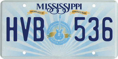 MS license plate HVB536