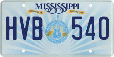 MS license plate HVB540