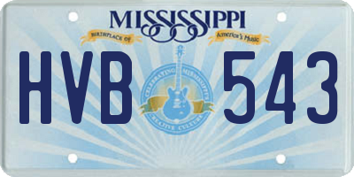 MS license plate HVB543
