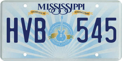 MS license plate HVB545