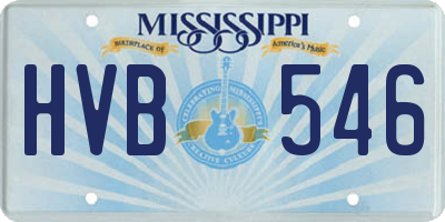 MS license plate HVB546