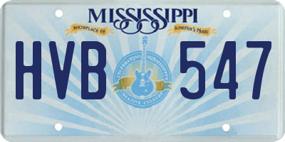 MS license plate HVB547