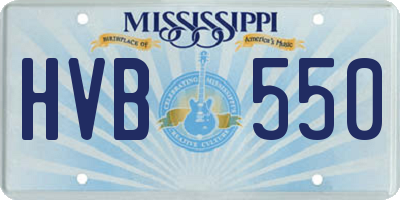MS license plate HVB550