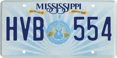 MS license plate HVB554