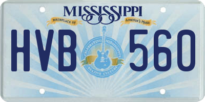 MS license plate HVB560