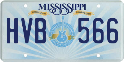 MS license plate HVB566