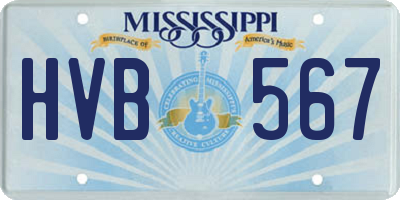 MS license plate HVB567