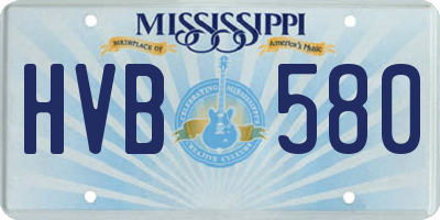 MS license plate HVB580