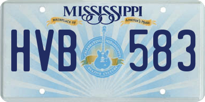 MS license plate HVB583