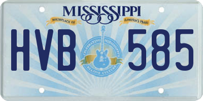MS license plate HVB585