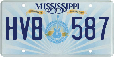 MS license plate HVB587